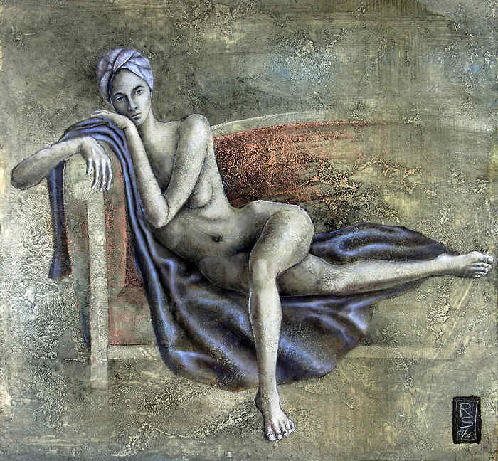 akt auf sofa, nude on couch
