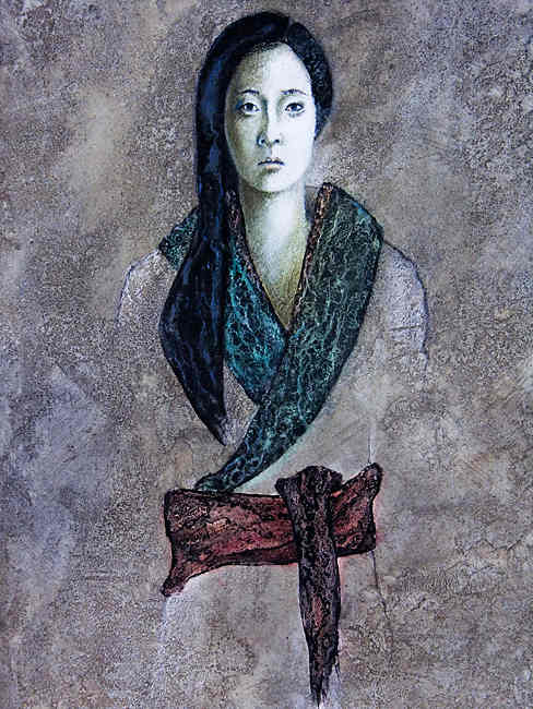 figur,frau mit kimono, woman with kimono