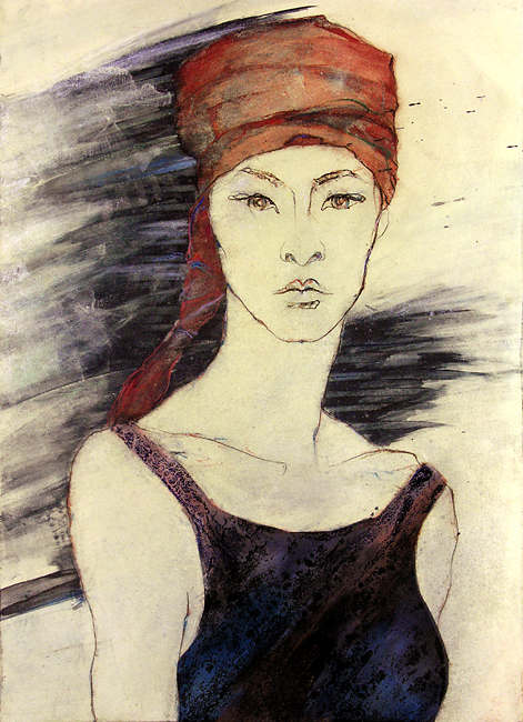 junge frau mit turban,young woman with turban